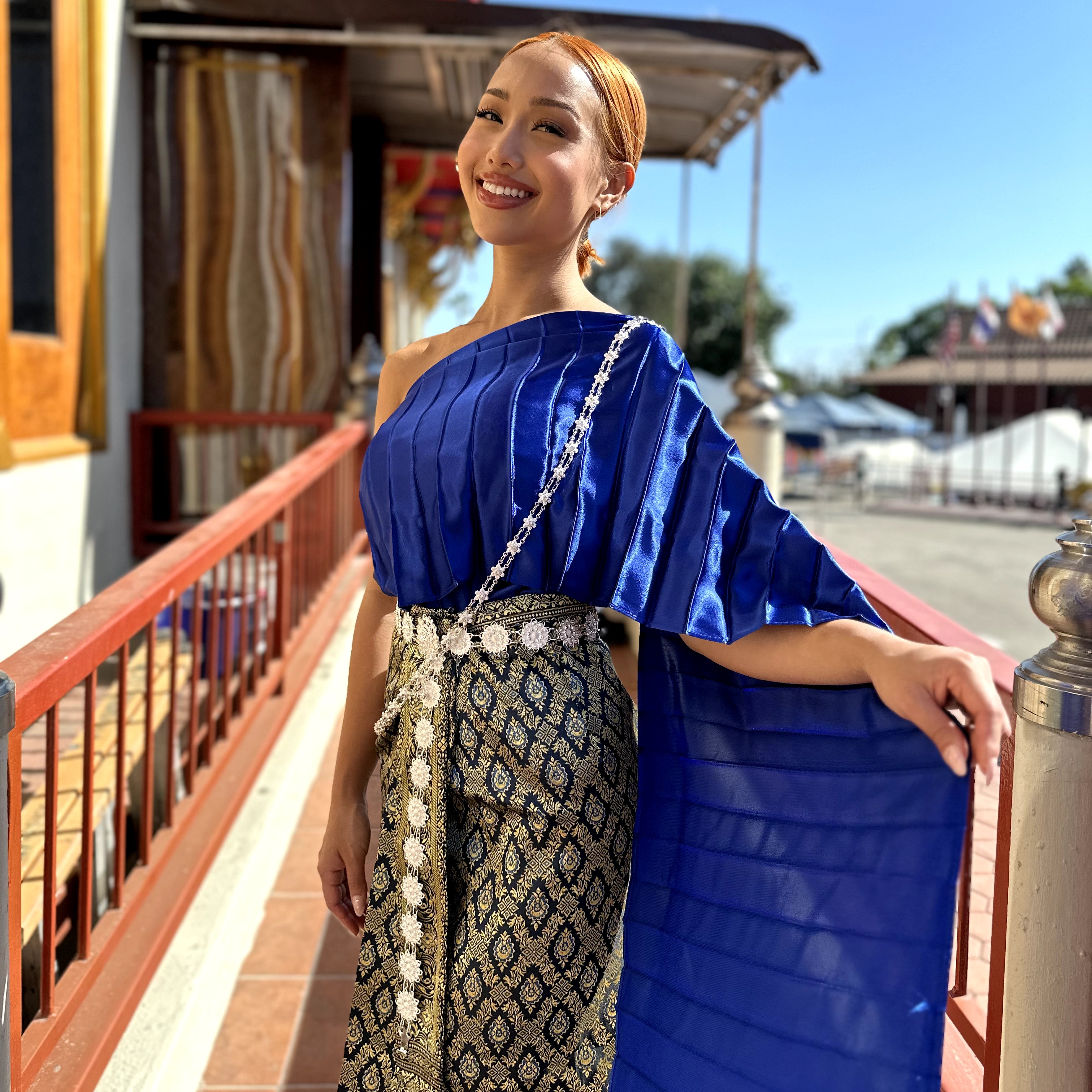 Traditional Thai Dress in Blue