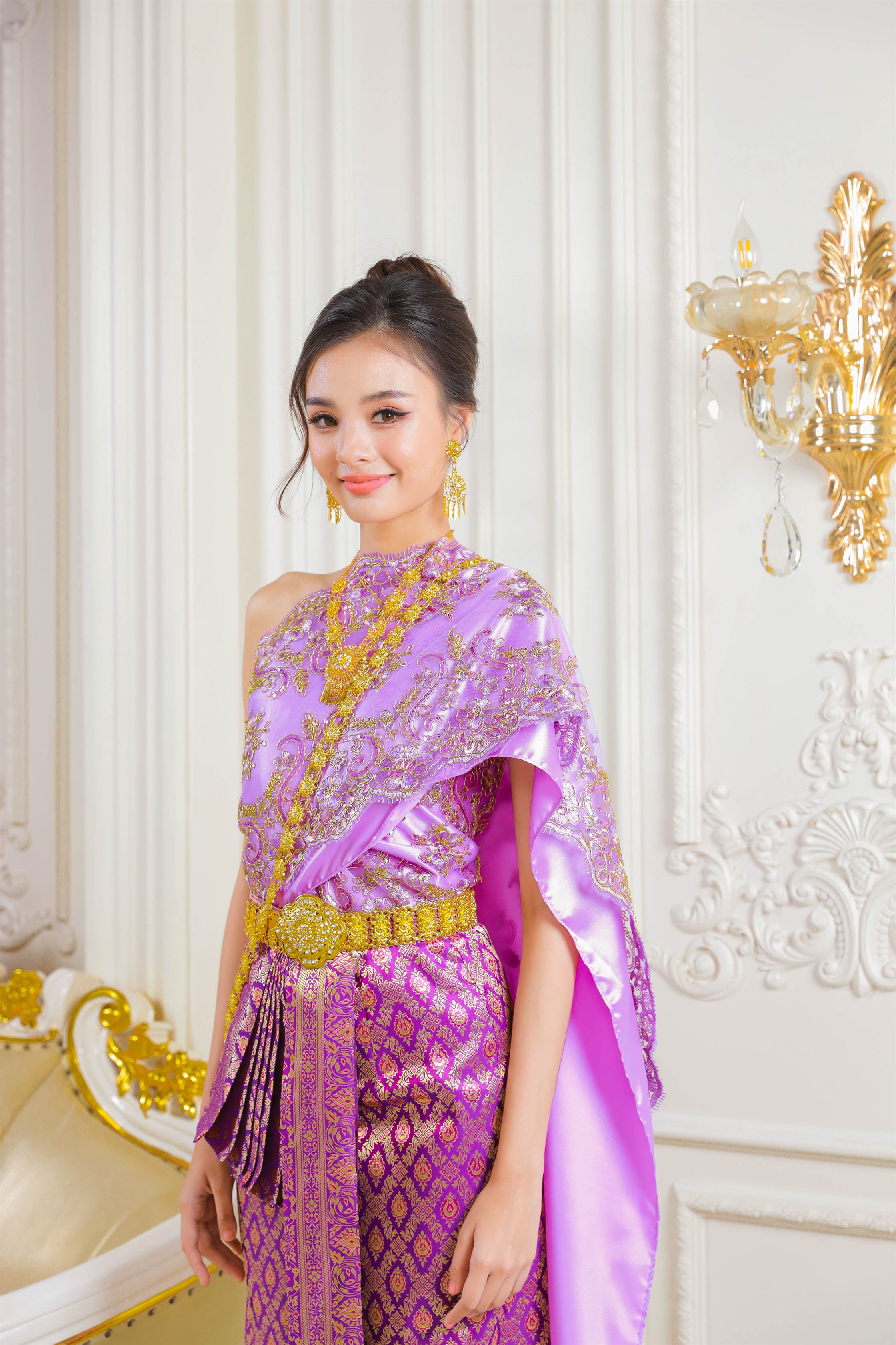 Thailand's national dress in purple