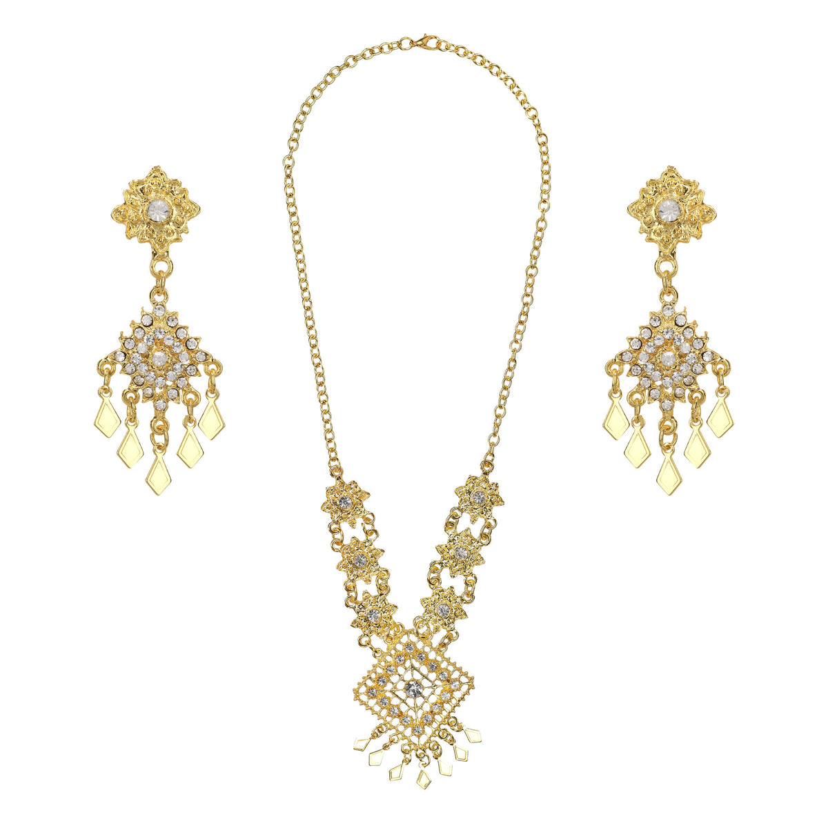 Gorgeous gold Thai necklace and earring set to complete your Traditional Thai outfit.