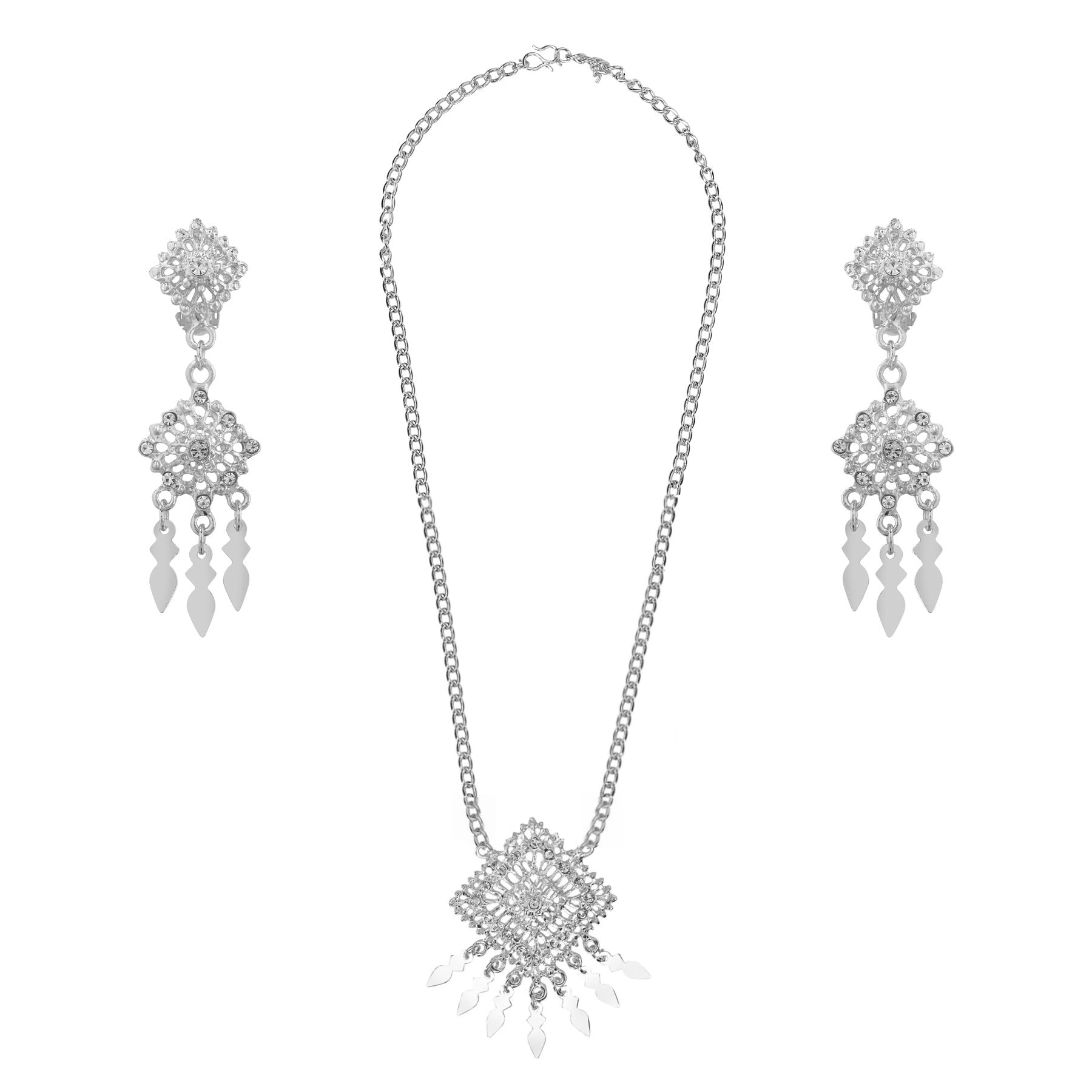 Regal Crystal Bridal or Prom Necklace & Earrings Set – Theringmadam.com